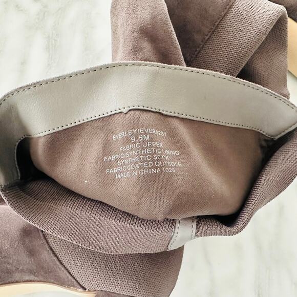 Steve Madden Everley 9.5 Grey Over the Knee Heel Boot Fall Micro Suede Stretch - Picture 4 of 5